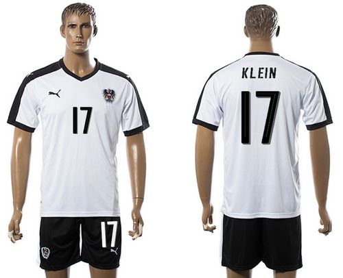 Austria #17 Klein White Away Soccer Country Jersey - Click Image to Close